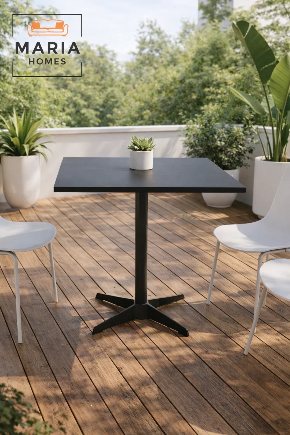 Black Square Table 80_80_73 cm Ð Modern CafŽ & Dining Table