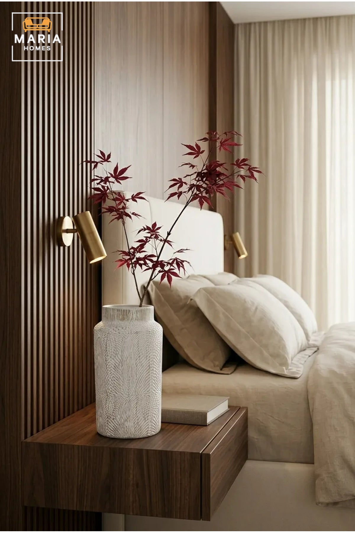 White Textured Decorative Vase, Modern Cylindrical Flower Holder with Embossed Leaf Design for Living Room, Bedroom, Office, Shelf and Table Décor