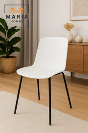 Modern White Plastic Dining Chair with Metal Legs Ð Minimalist Ergonomic Chair for Home or CafŽ