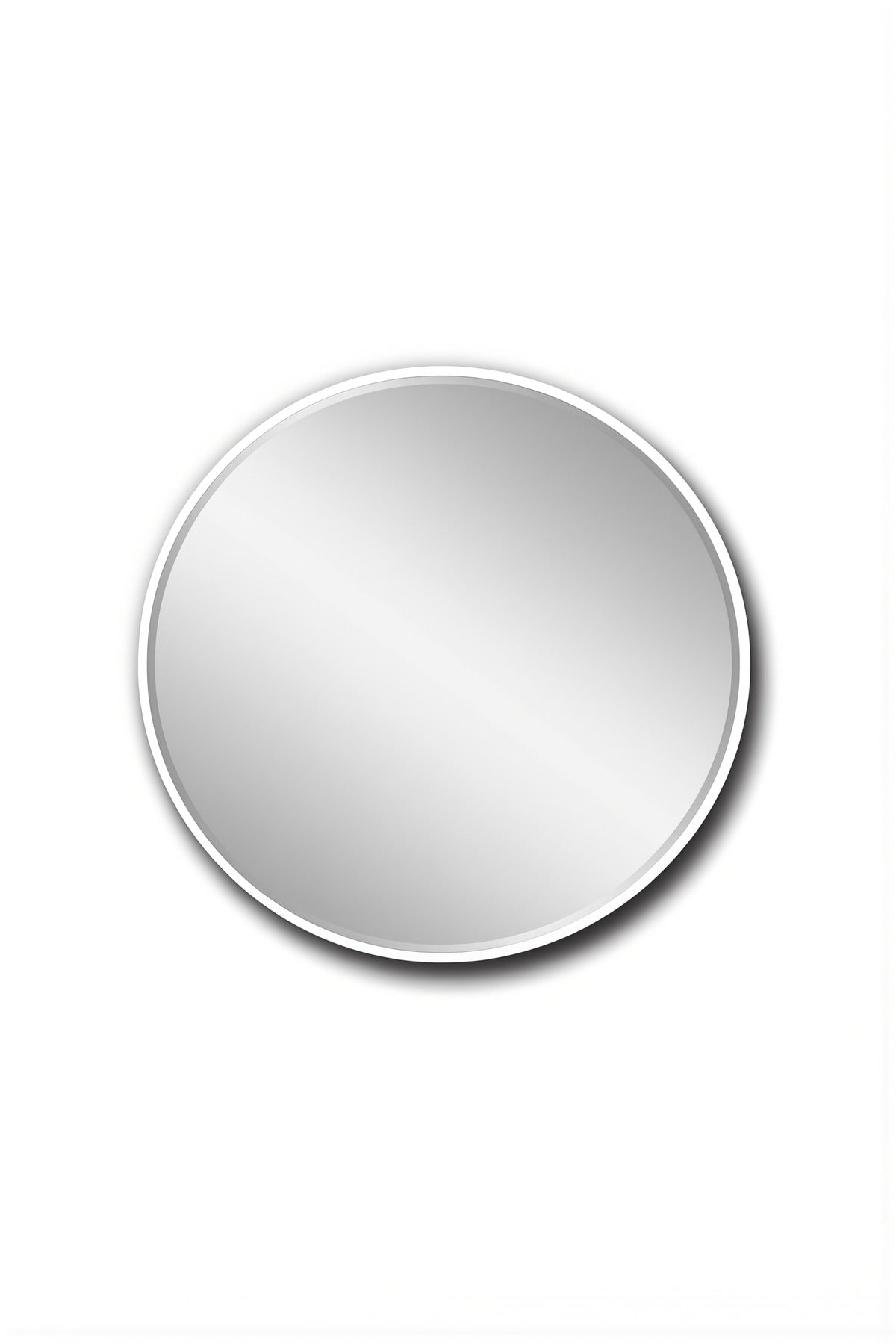 Round White Frame Wall Mirror for Bedroom, Bathroom, Vanity & Home D≈Ωcor 100x100 cm