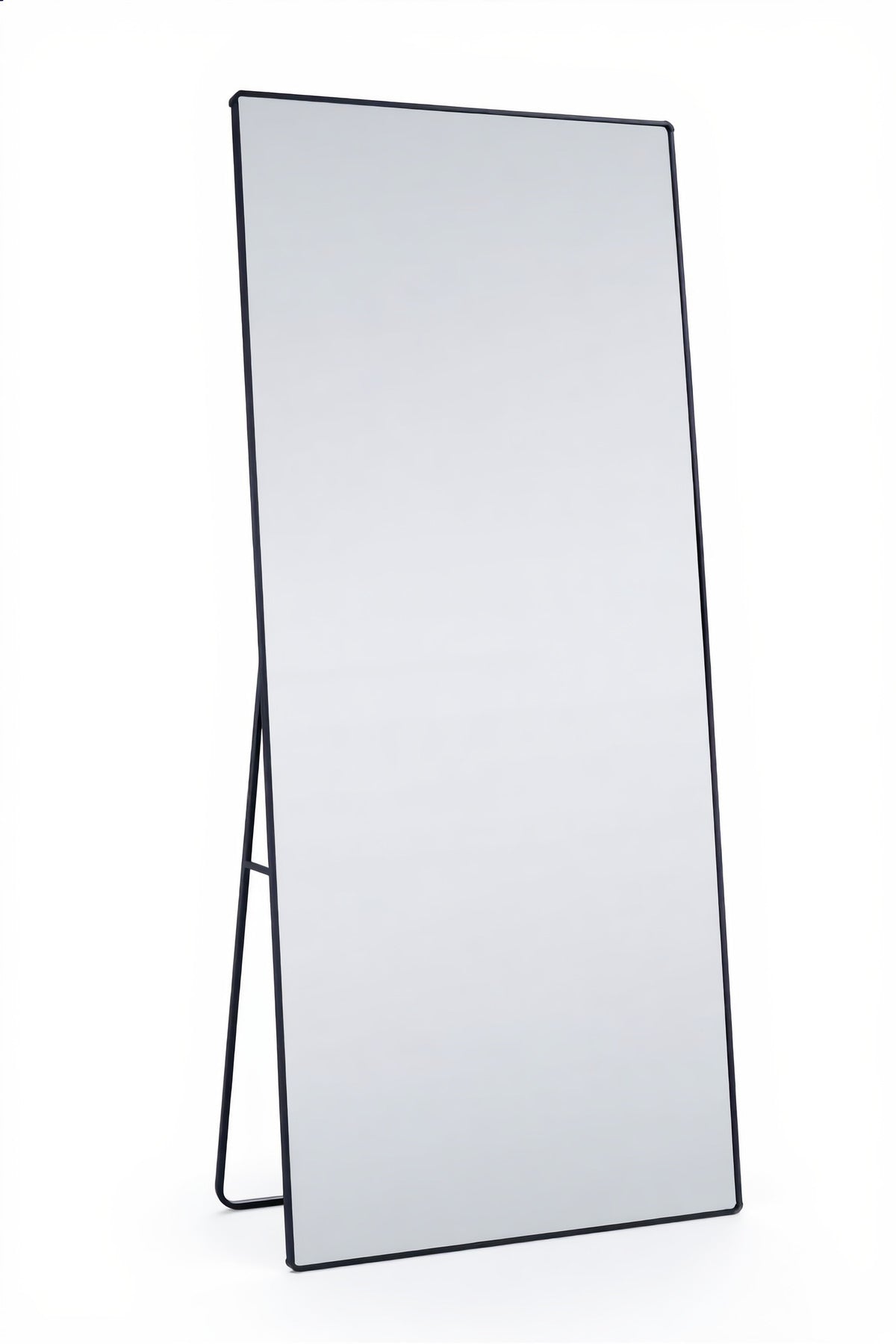 Modern Black Metal Standing Floor Mirror Full Body View 180x60cm Aesthetic Bedroom Decoration