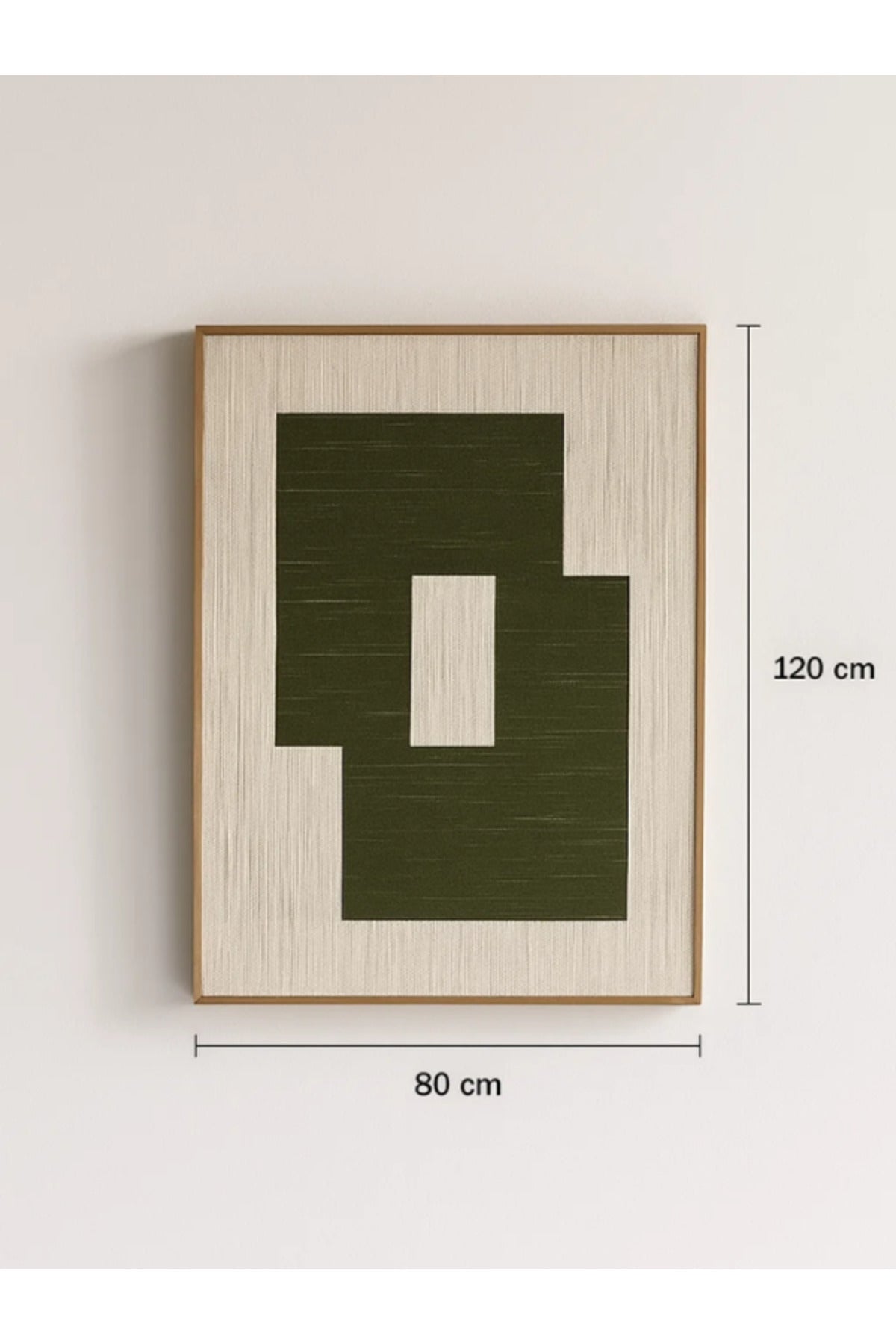 Modern Abstract Wall Art Ð 120_80 cm Beige and Green Geometric Framed Canvas DŽcor