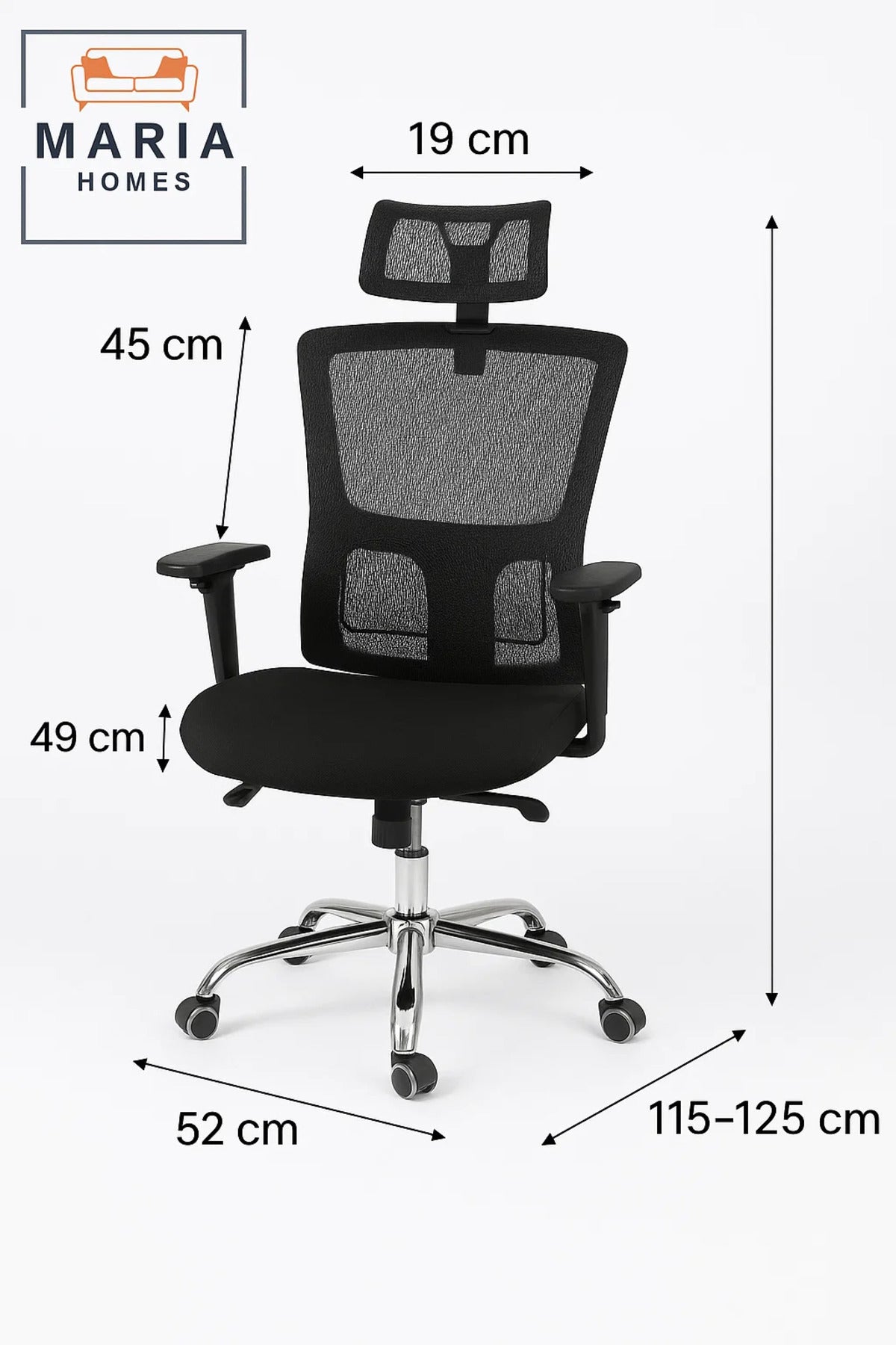 Premium Black Mesh Ergonomic Office Chair With Headrest And 4d Armrests Ð Adjustable Comfort