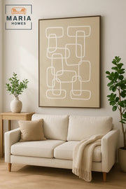 Abstract Wall Art 150_100 | Modern Canvas DŽcor | Minimalist Line Artwork