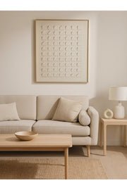 Minimalist 3D Wall Art Ð 120_80 cm Beige Geometric Pattern Framed Canvas DŽcor