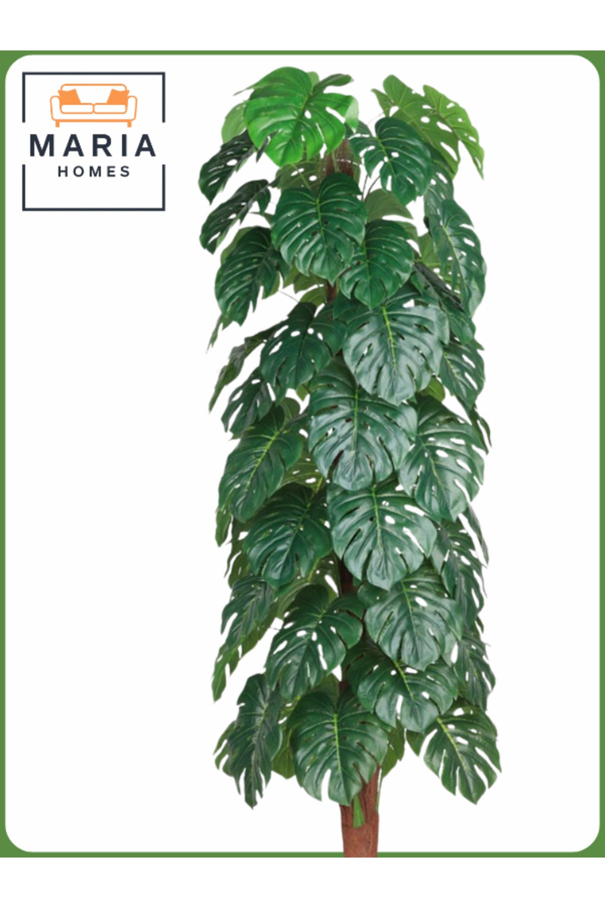 Artificial Monstera Tree 200 cm – Tall Faux Plant with Beige Pot