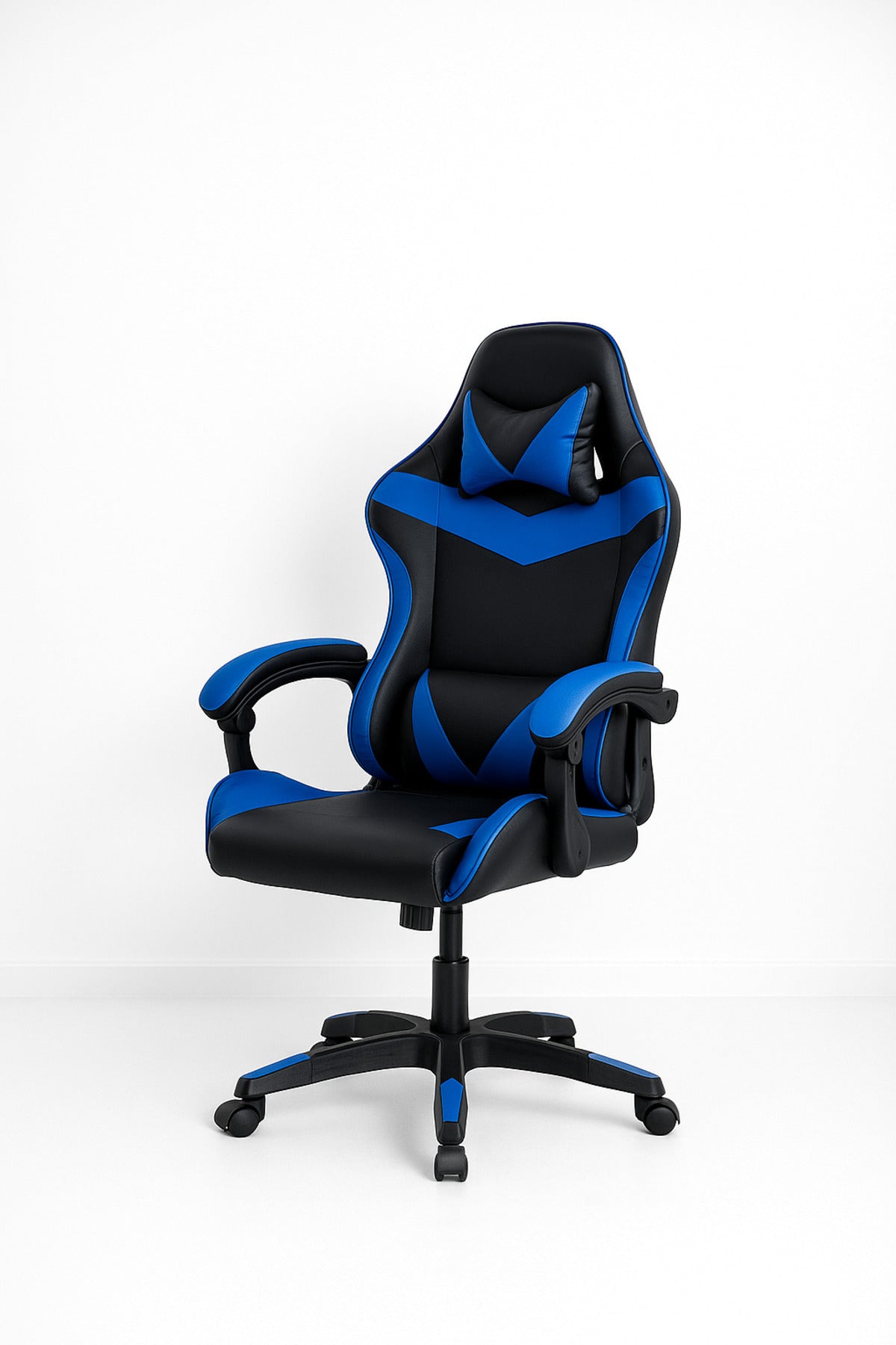 Blue and Black Gaming Chair Ergonomic Chair with Adjustable Height Swivel Base & Lumbar Support