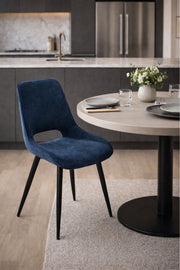 Blue Fabric Dining Chair 87x49x46cm Modern blue fabric dining Kitchen