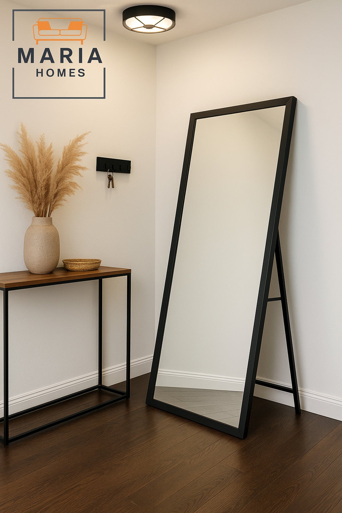 Modern Full-Length Standing Mirror Ð Black Frame, 165x65 cm