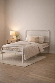 White Metal Bed Frame with Mesh Headboard white metal bed / Base