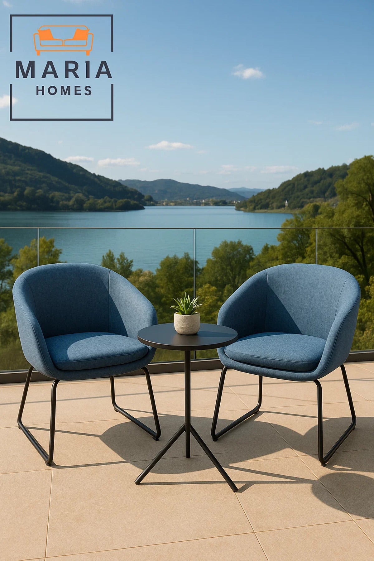 Modern Blue Fabric Accent Chair with Sleek Metal Legs Ð Ideal for Home & Office