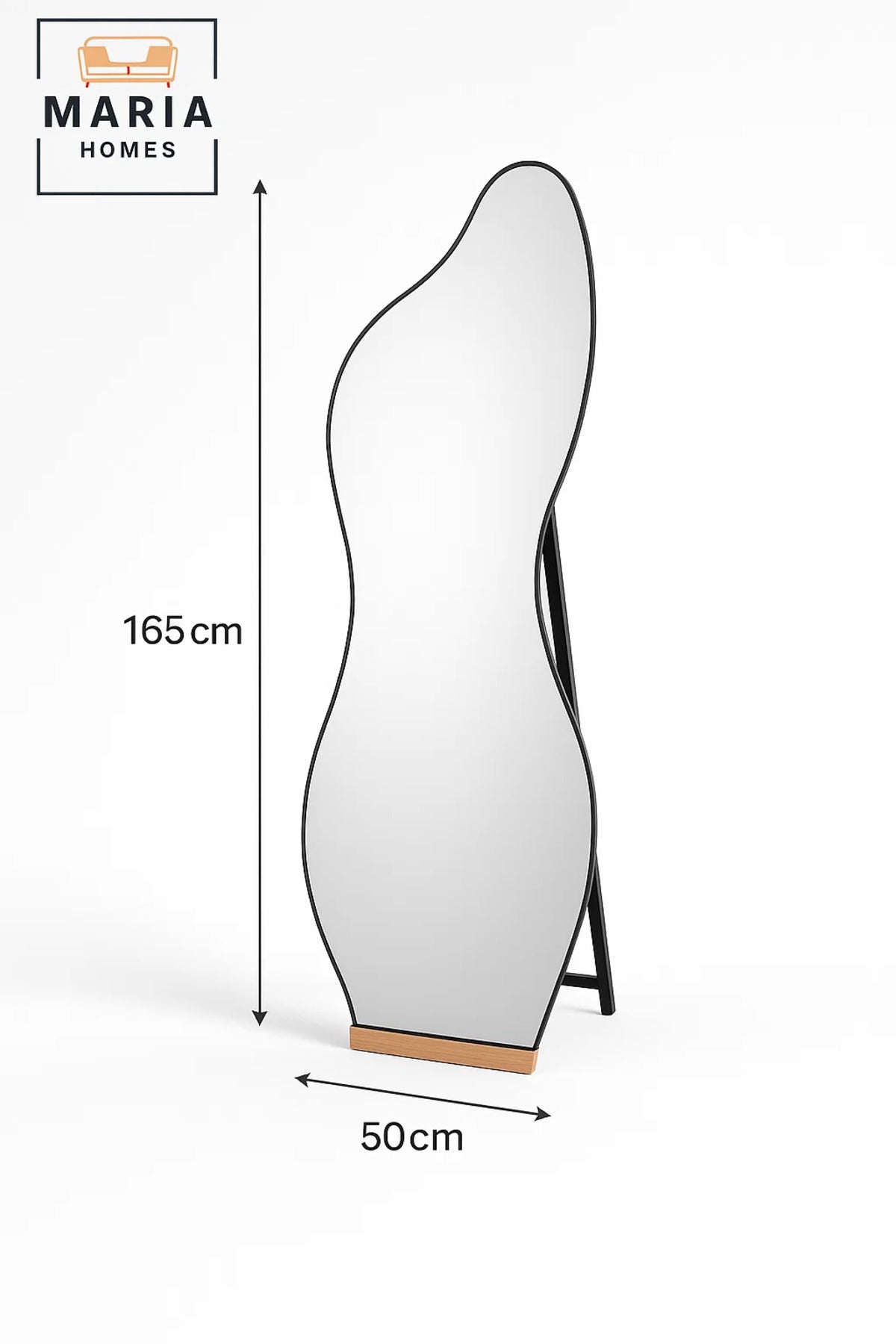 Irregular Full Length Mirror Modern Standing Floor Mirror for Decorative Dressing 165x50