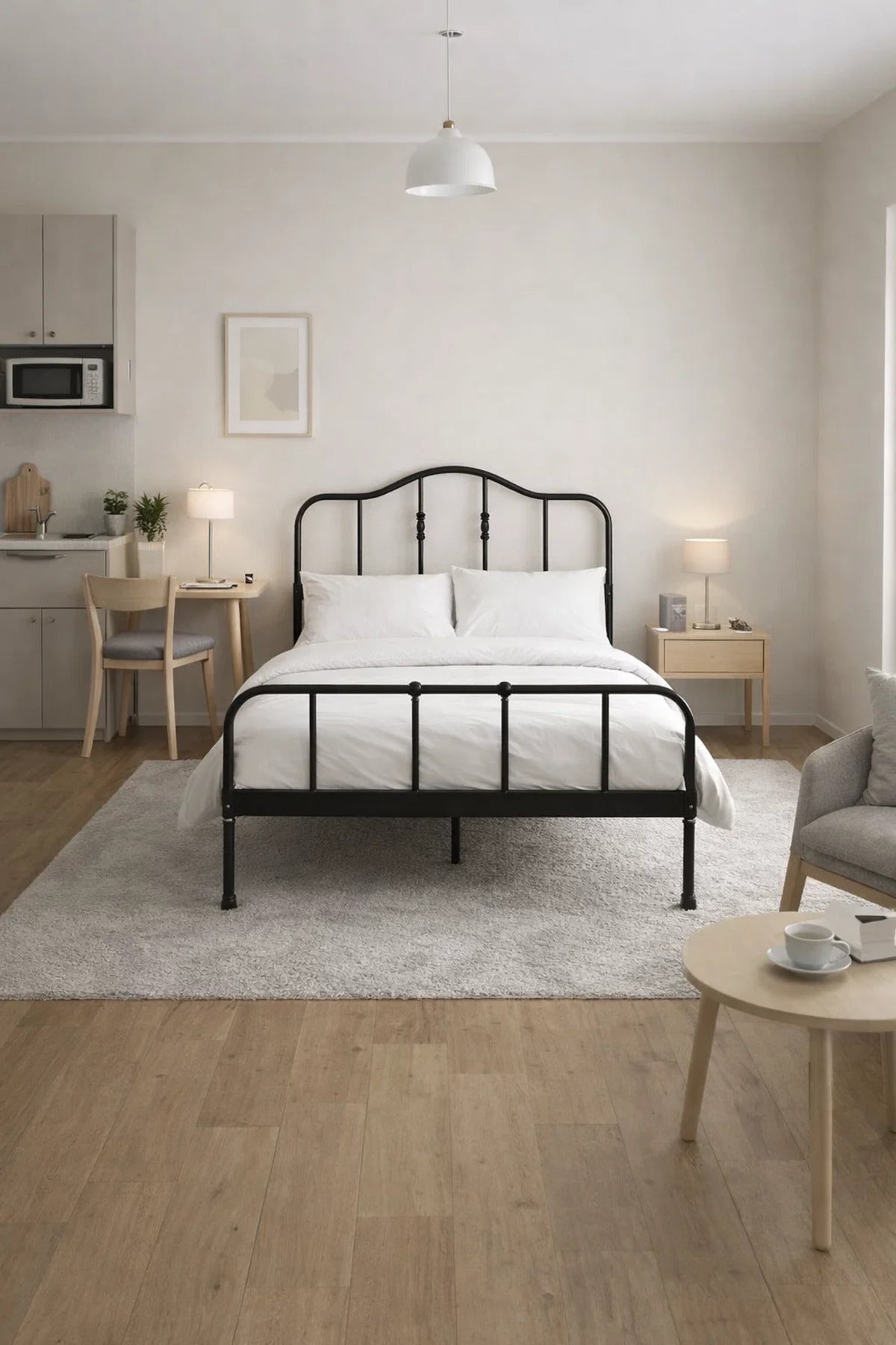 Black Metal Bed Frame - BLACK (120*190 cm)