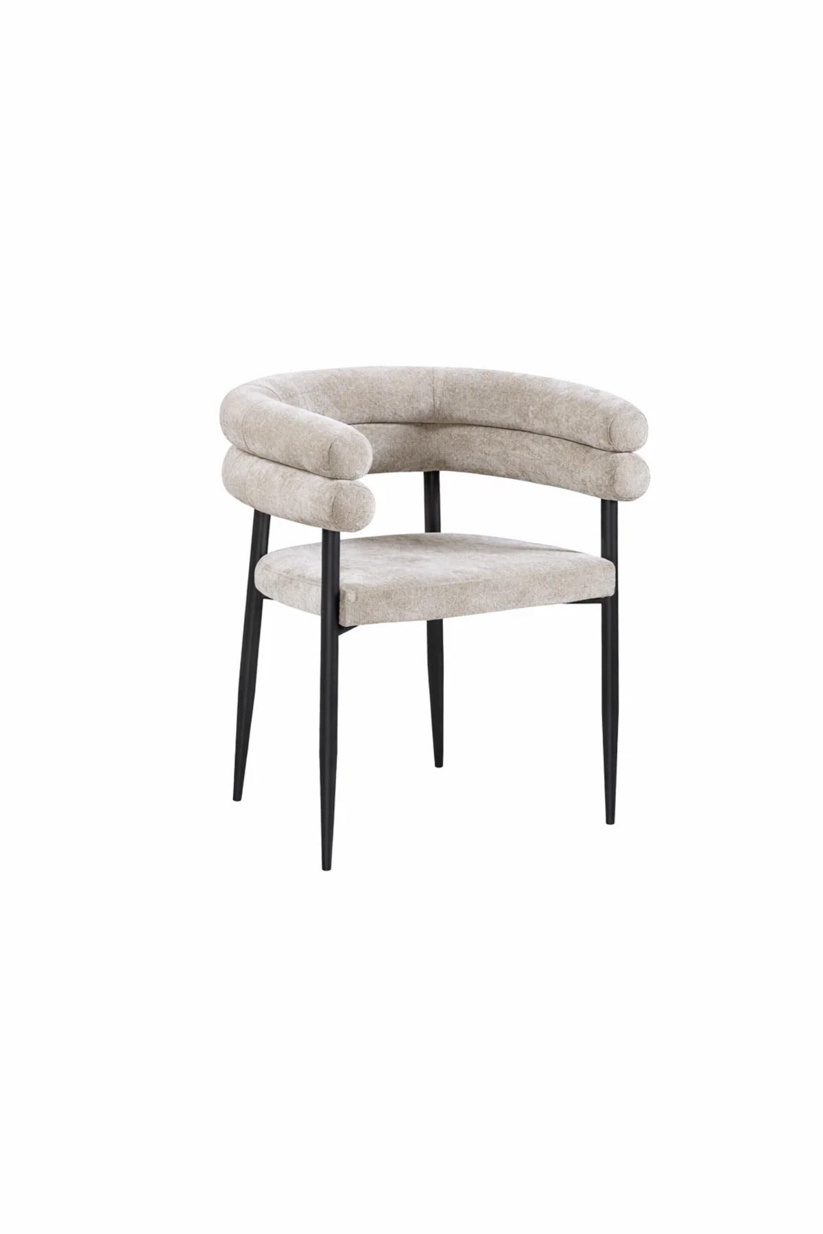 Dark Beige Fabric Arm Dining Chair 76x52x49cm Modern dark beige fabric Kitchen