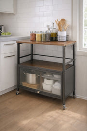 Mobile Storage Cabinet Shelf with Sliding Door 80_40_80 cm Multi-Purpose Organizer