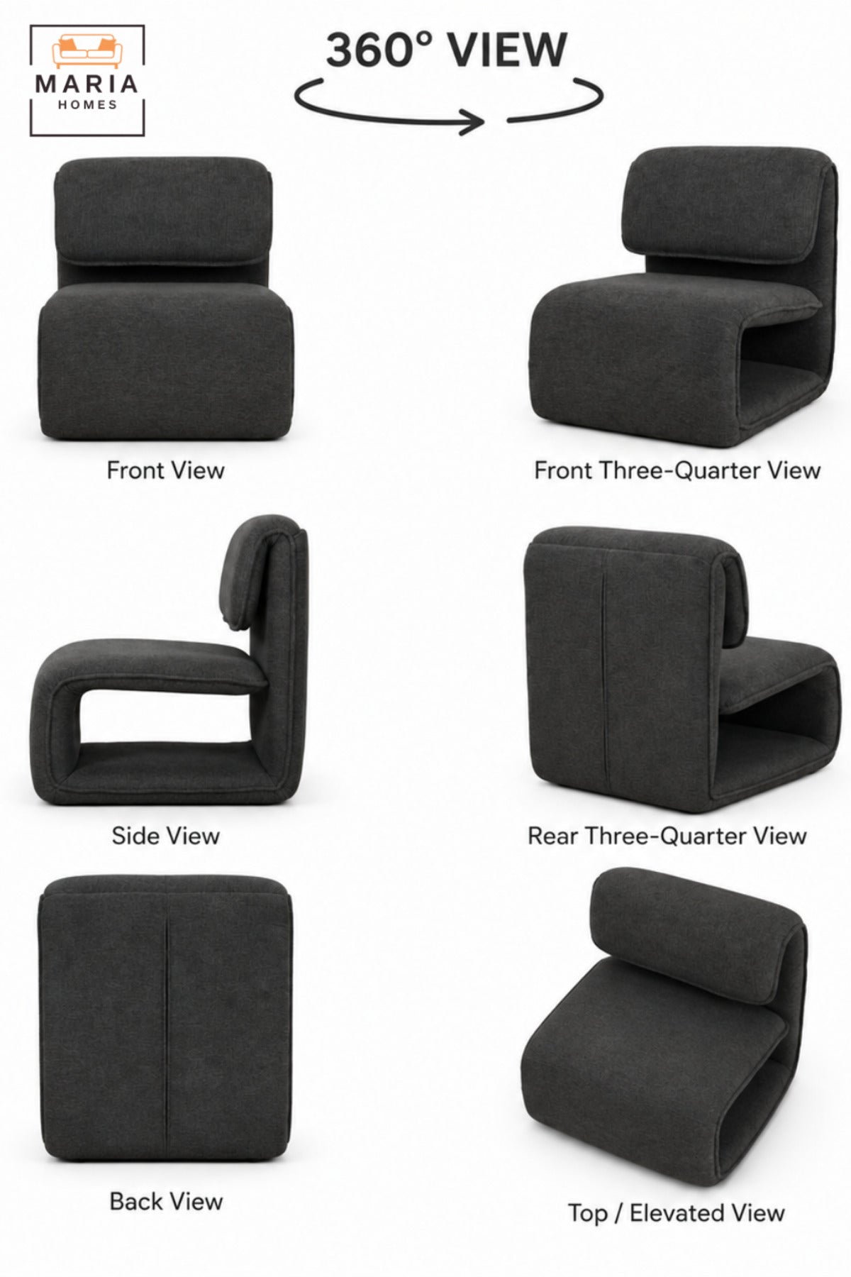 Modern Upholstered Accent Chair with Curved Sled Base & Padded Backrest | Contemporary Lounge Chair for Living Room, Bedroom, Office & Reception