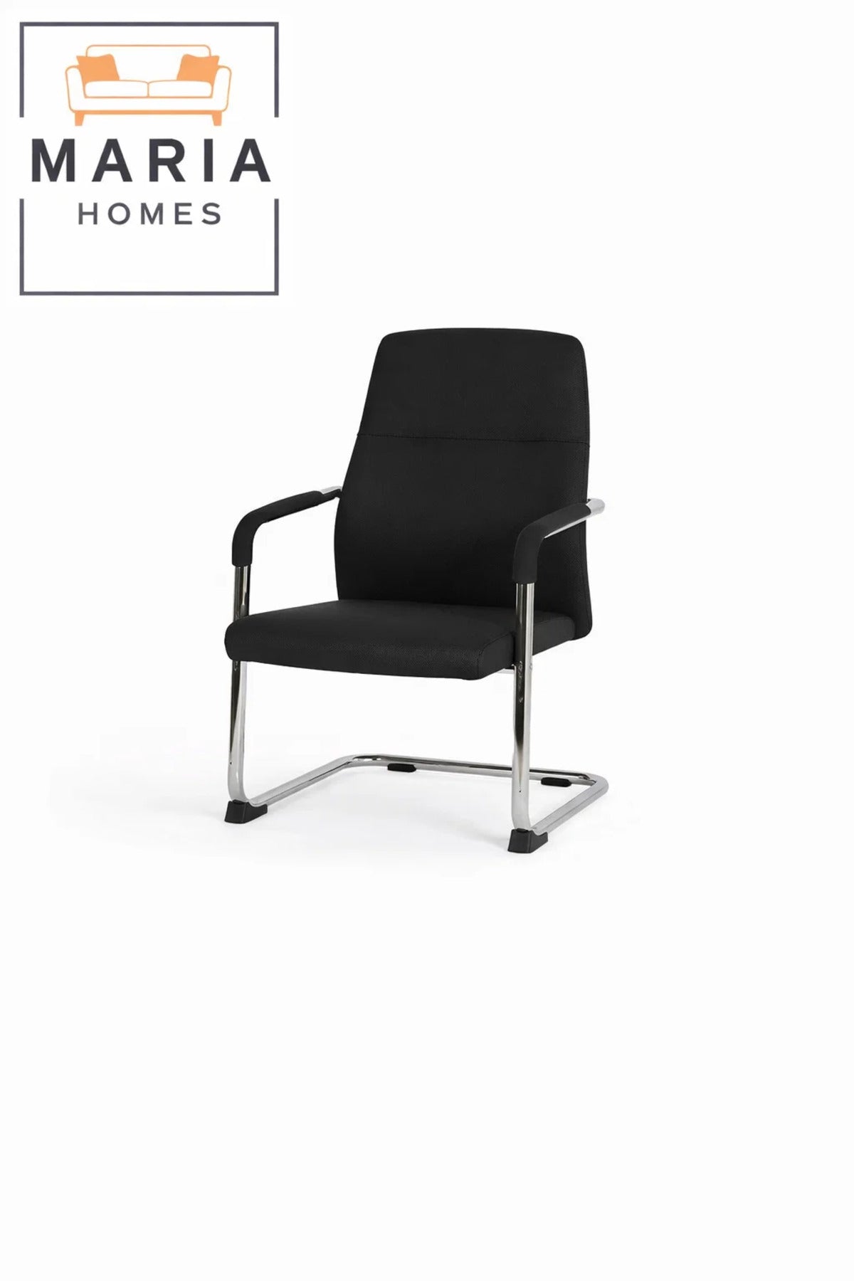 Black Visitor Chair with Armrests Ð Comfortable Office Guest & Waiting Chair