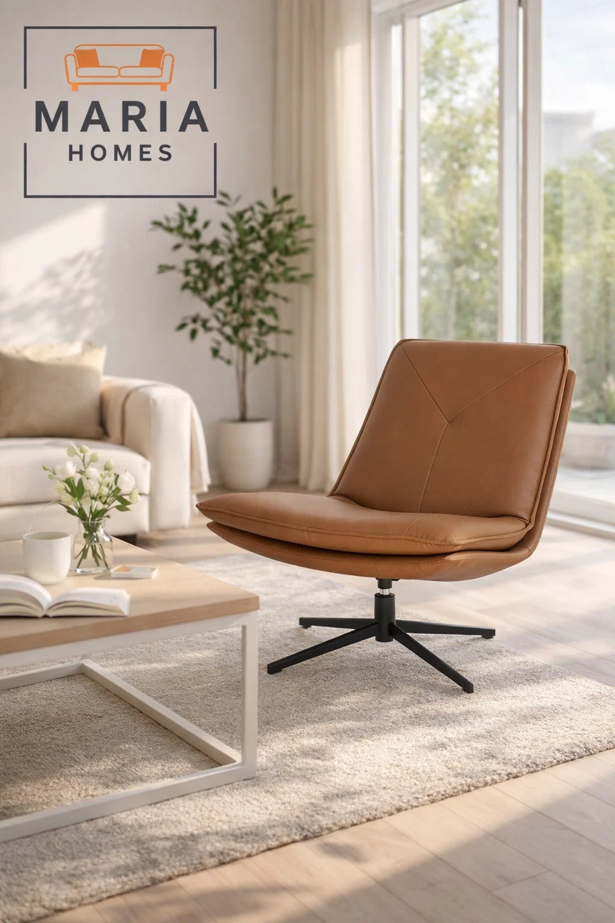 Coffee Swivel Lounge Chair Ð Modern Upholstered Relax & Accent Chair