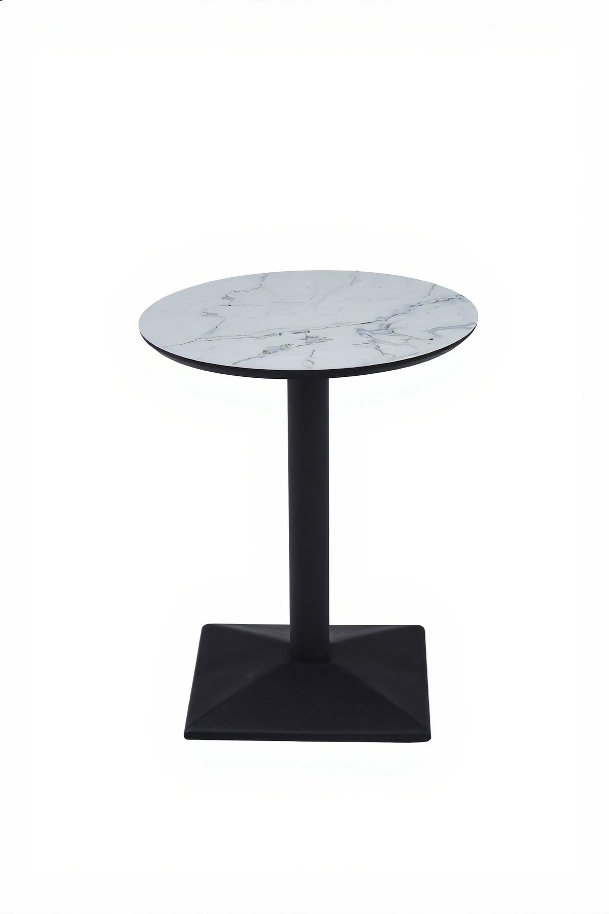 Round White Marble Dining Table √ê Modern Caf≈Ω, Restaurant, Office & Home Metal Furniture 60_60 cm