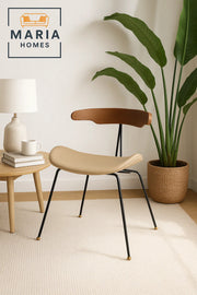 Modern Mid-Century Dining Chair with Curved Back