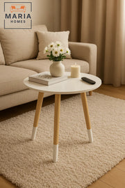 Glossy White Round Table with Pedestal Base Ð Sleek Minimalist Side Table