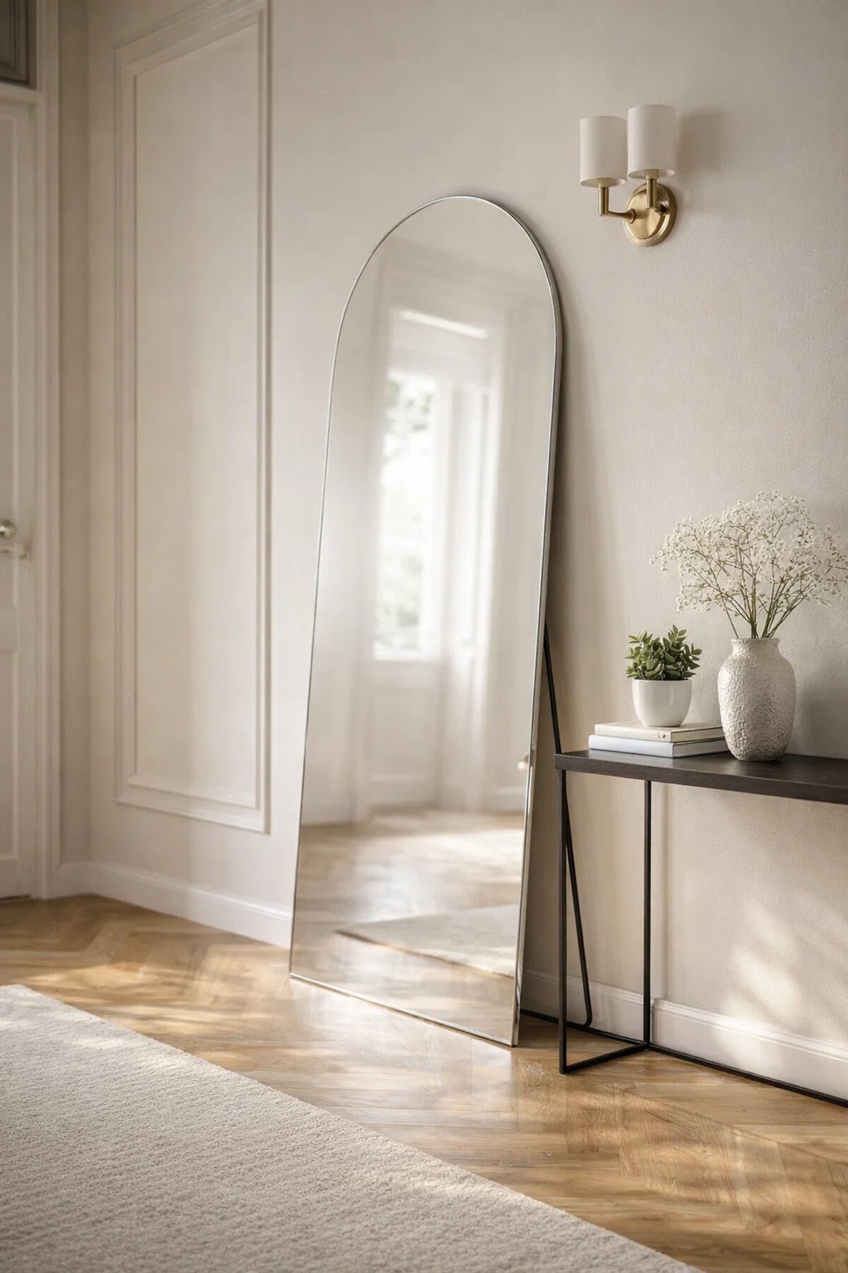 Silver Arch Standing Floor Mirror 180x70cm Full Length Bedroom silver arch standing