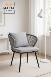 Light Grey Fabric Accent Chair for Home Living Room Office Modern Comfortable Cushion Chair