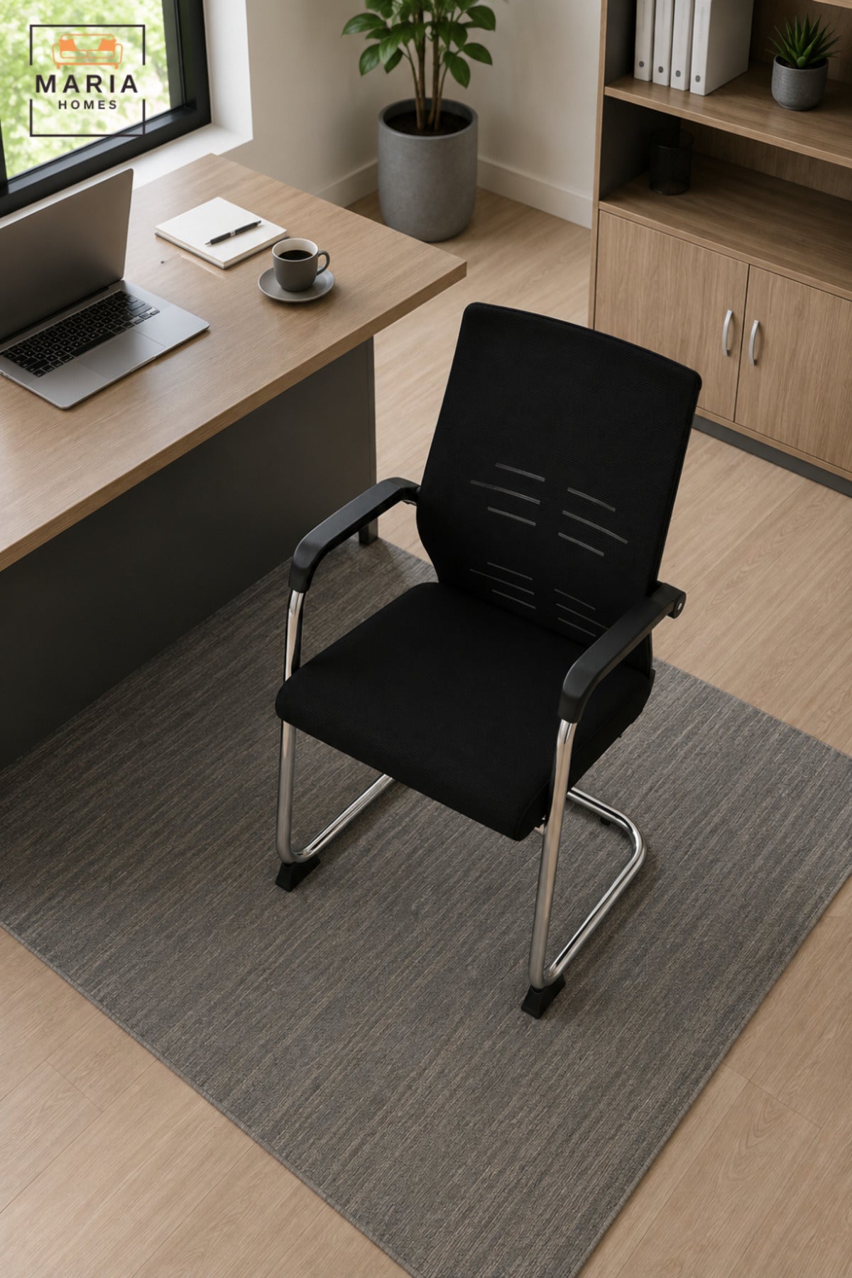 Modern Office Visitor Chair with High Back, Armrests, Padded Seat, Cantilever Base, Ergonomic Guest Seating for Office, Meeting & Reception Areas