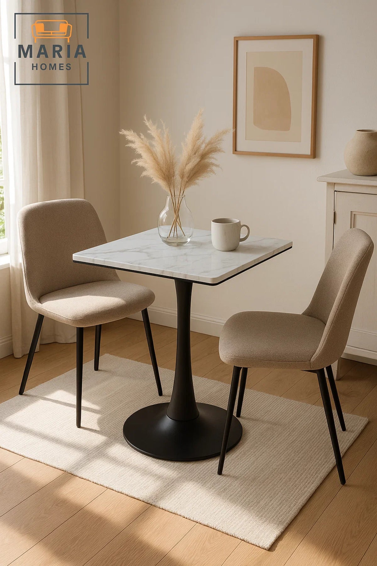 Rectangular White Dining Table √ê Modern Caf≈Ω, Restaurant, Office & Home Metal Furniture 60_60 cm
