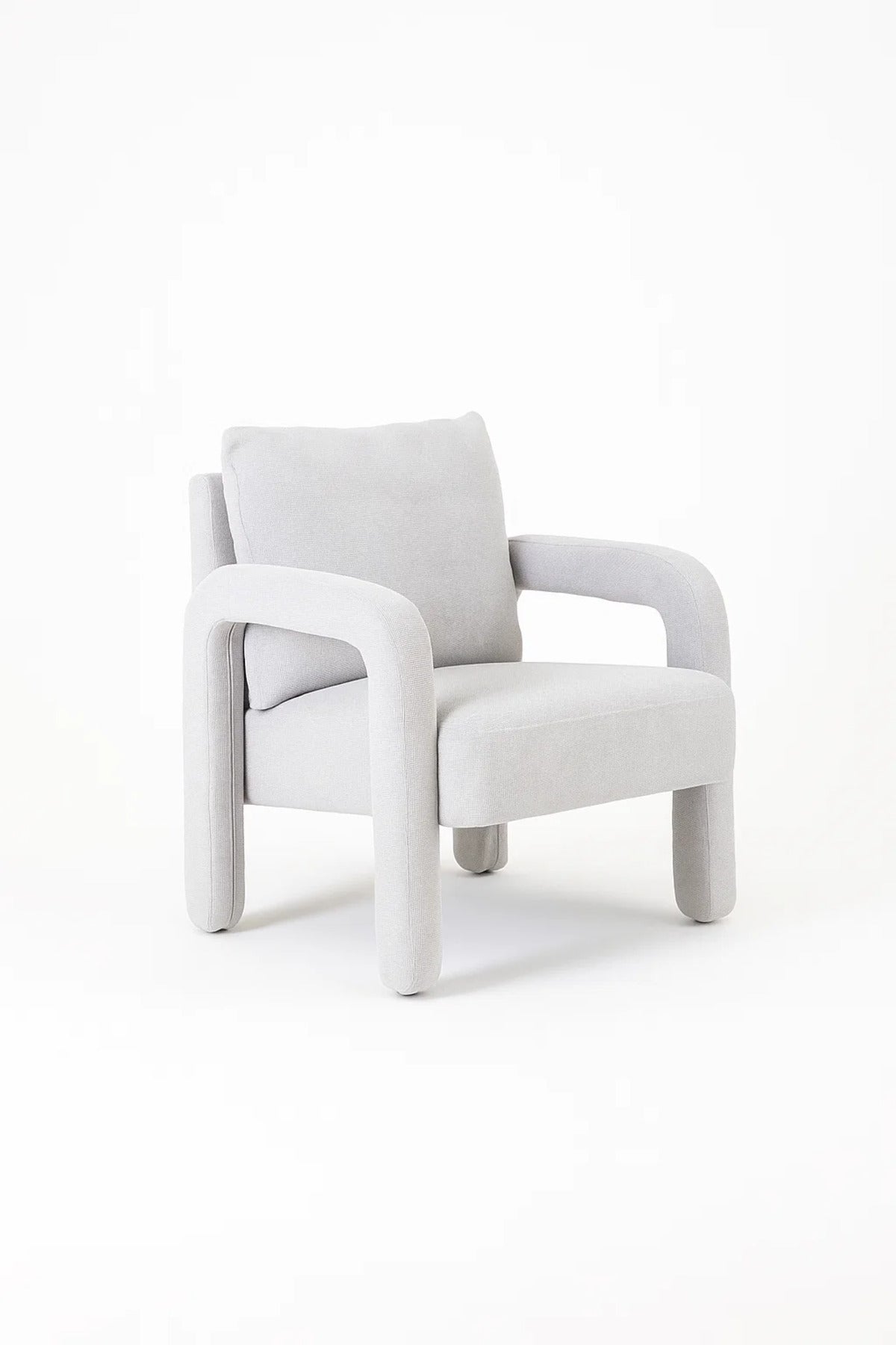 Modern Light Grey Fabric Lounge Chair | Comfortable Living Room Armchair