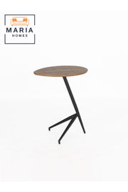 Brown Side Table Ð Modern Accent Coffee Table with Unique Base 50_39_65 cm