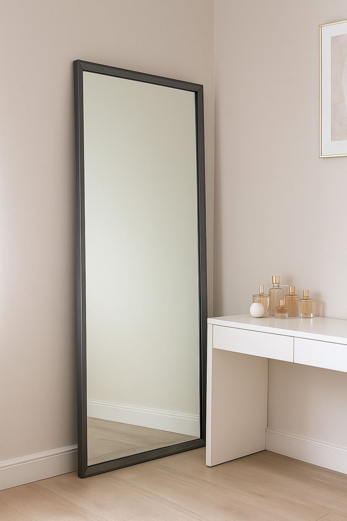 Rectangular Wall Mirror with Black Frame Ð 120_60 cm Modern Full-Length Decorative Mirror