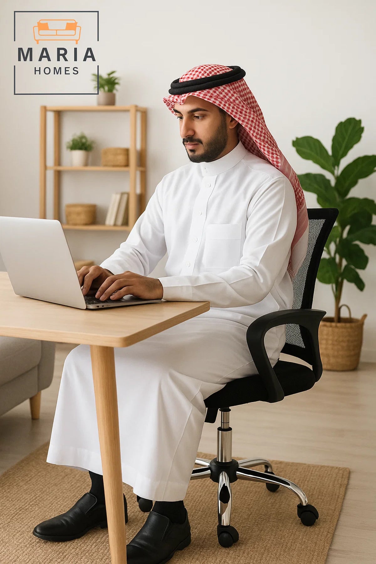 Black Mesh Office Chair with Curved Armrests and Adjustable Height Ð Lightweight & Breathable Design