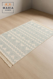 Boho Geometric Cotton Area Rug with Tassels Ð size 90x150 cm
