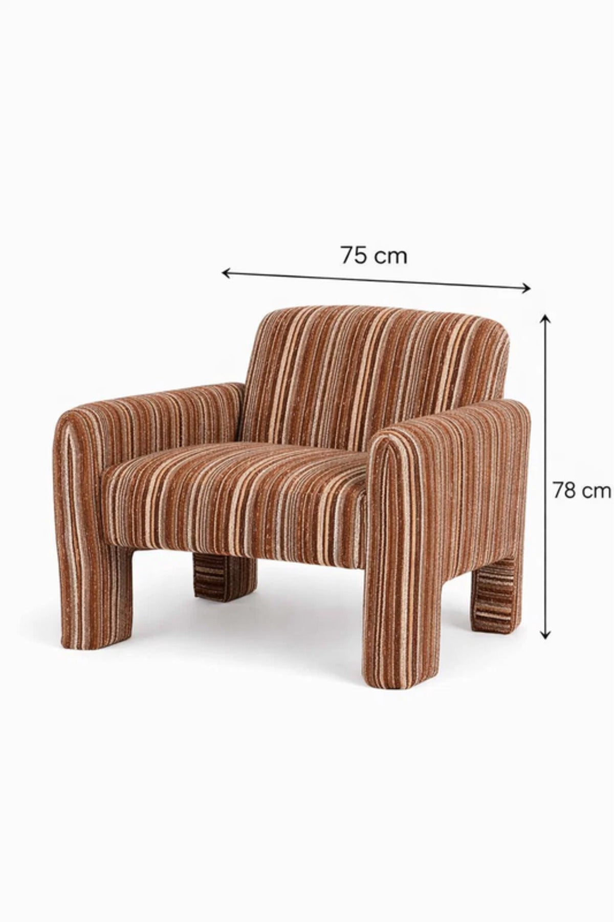 Modern Brown Fabric Accent Armchair Comfortable Upholstered Living Room Chair