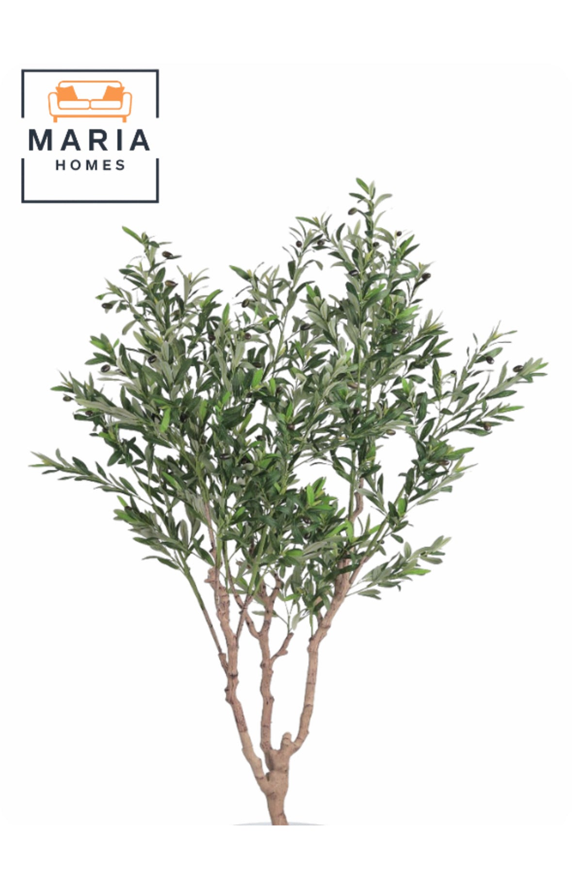 Artificial Olive Tree 200 cm Ð Decorative Plant in Light Beige Fiber Pot for home & office decor