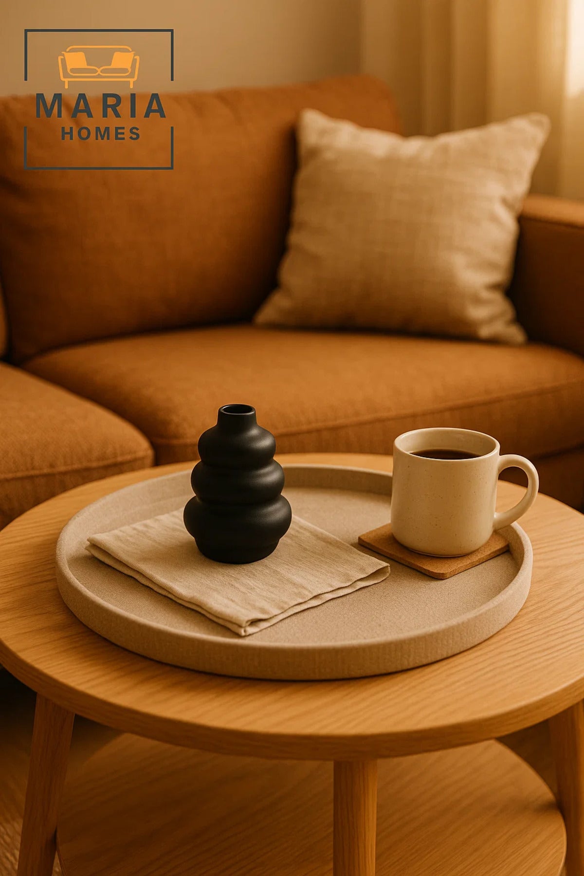 Matte Black Sculptural Ceramic Vase Ð Tiered Round Design