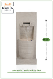 Modern Grey Indoor Water Fountain 90cm Decorative Cascade Waterfall for Home Office Decor