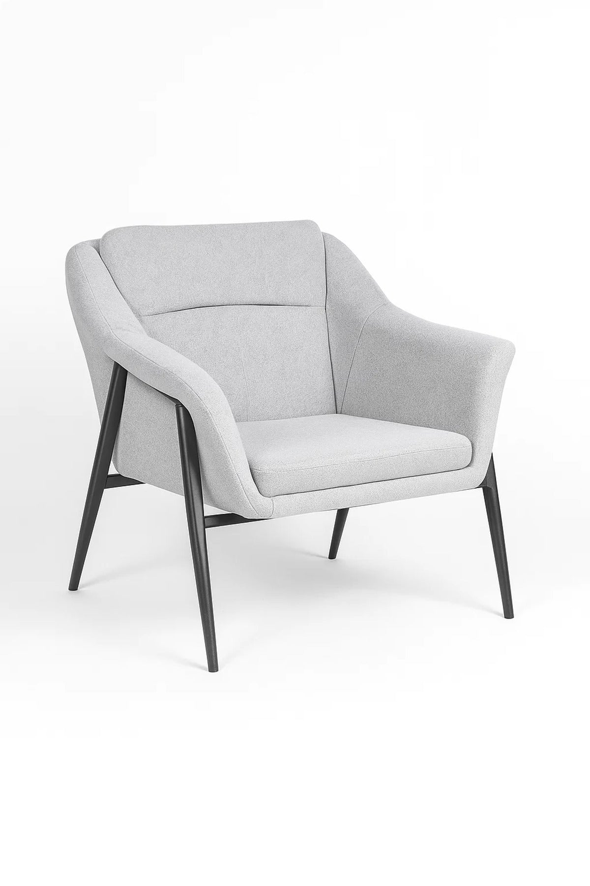 Light Grey Fabric Lounge Chair, Modern Armchair for Living Room, Bedroom, Entryway & Office Cabin