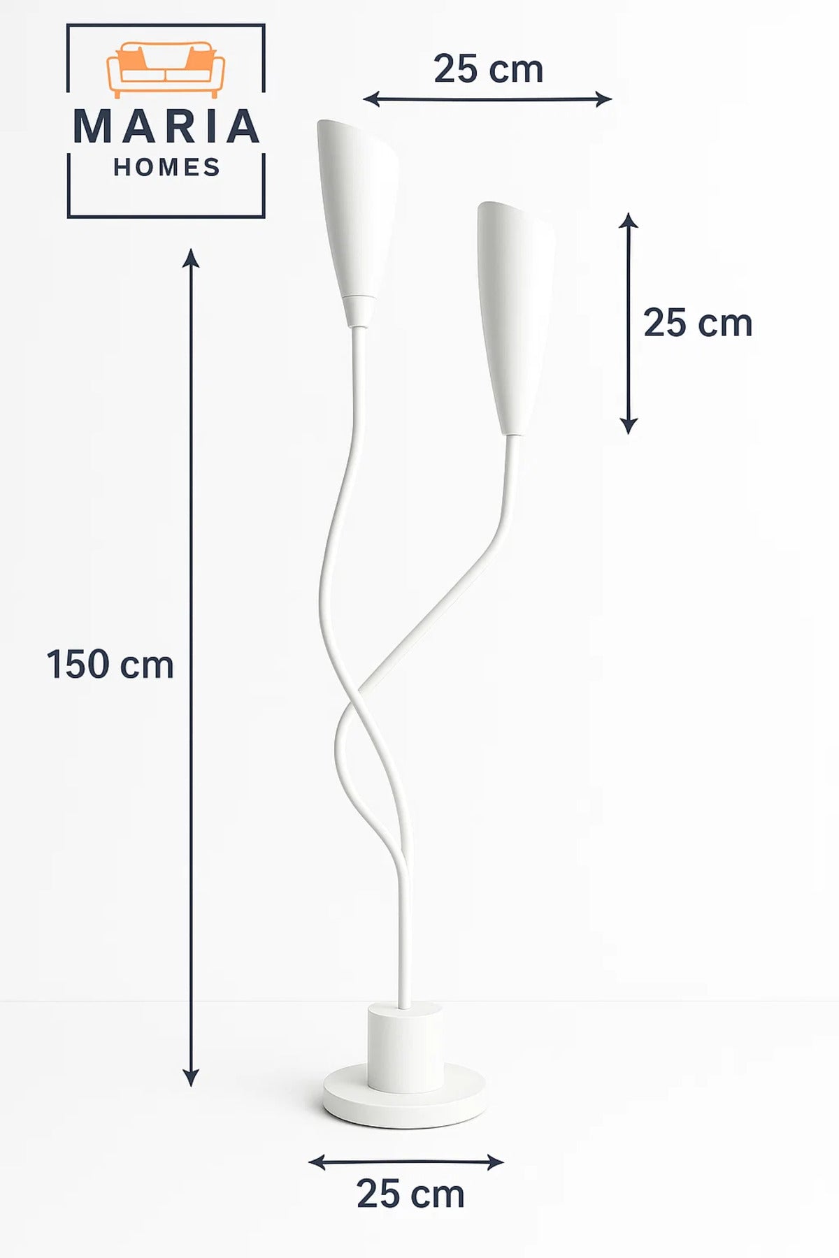 Sculptural Twin-Head White Floor Lamp