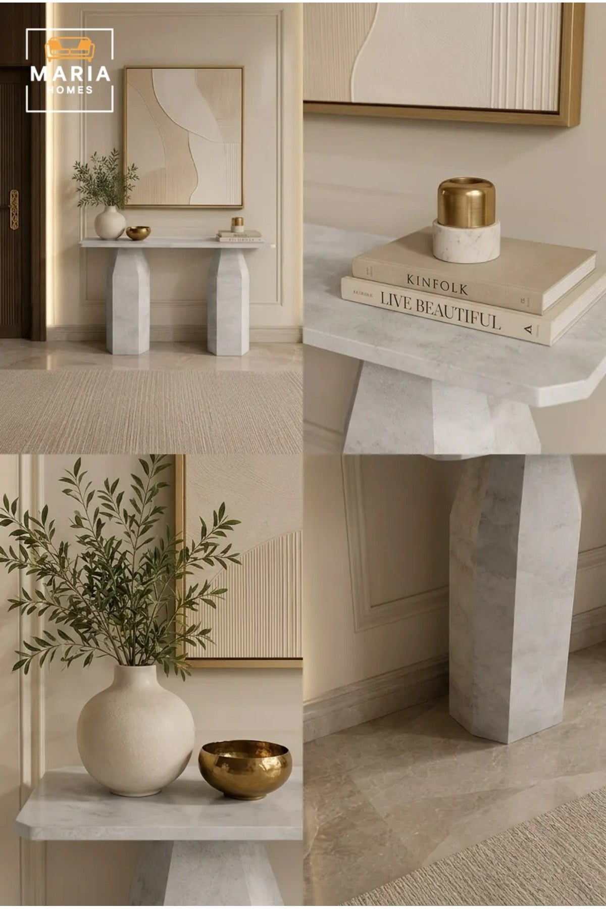 Modern Concrete Look Console Table √ê Contemporary Entryway & Hallway Accent Table