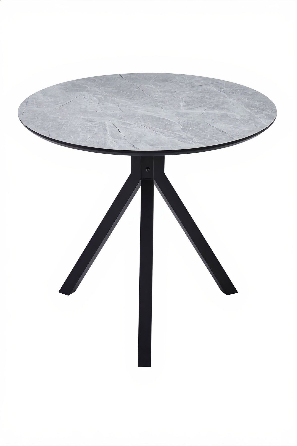 Round Grey Marble Dining Table √ê Modern Caf≈Ω, Restaurant, Office & Home Metal Furniture 80_80 cm