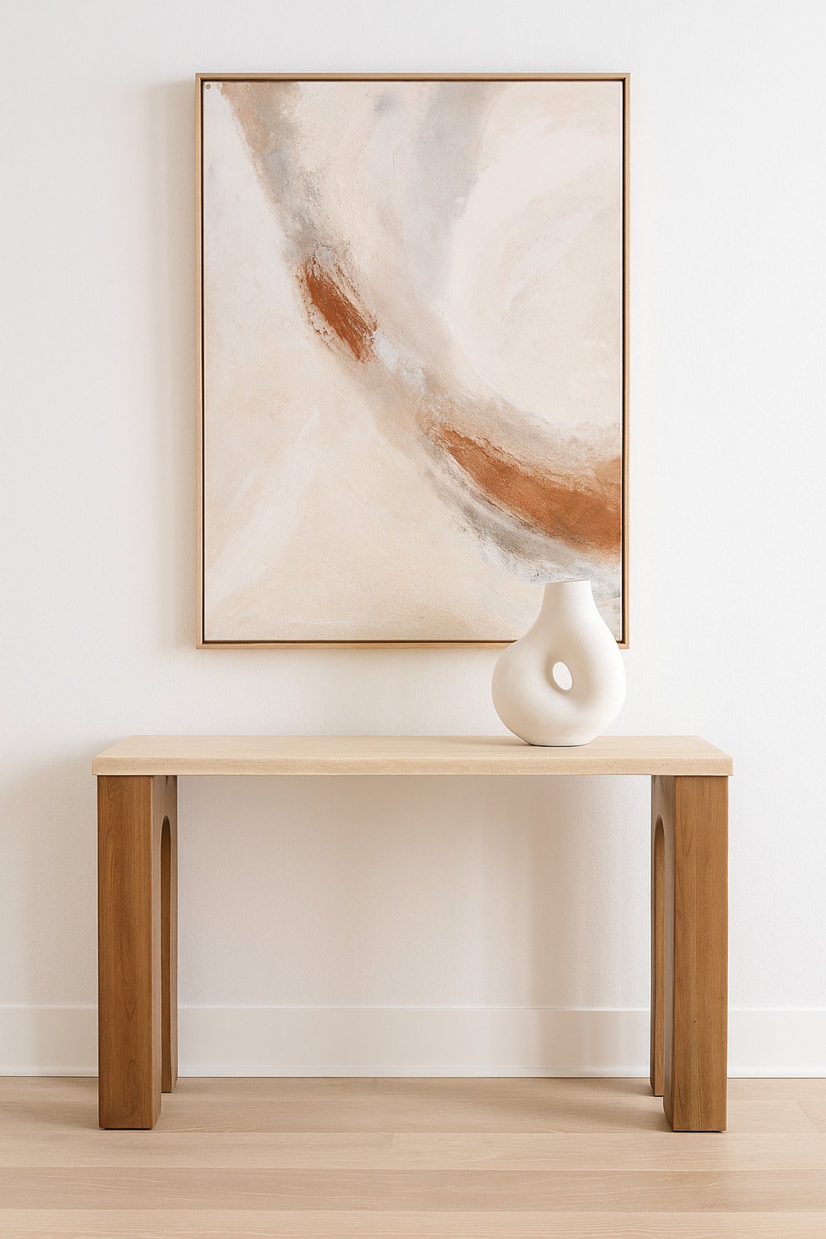 Wooden Console Table with Arched Legs Ð Modern Entryway & Living Room Furniture 140_40_80 cm