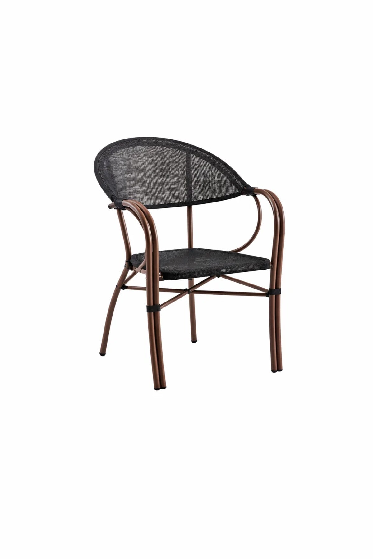 Coffee Outdoor Dining Chair with Mesh Back and Armrests coffee outdoor dining Garden