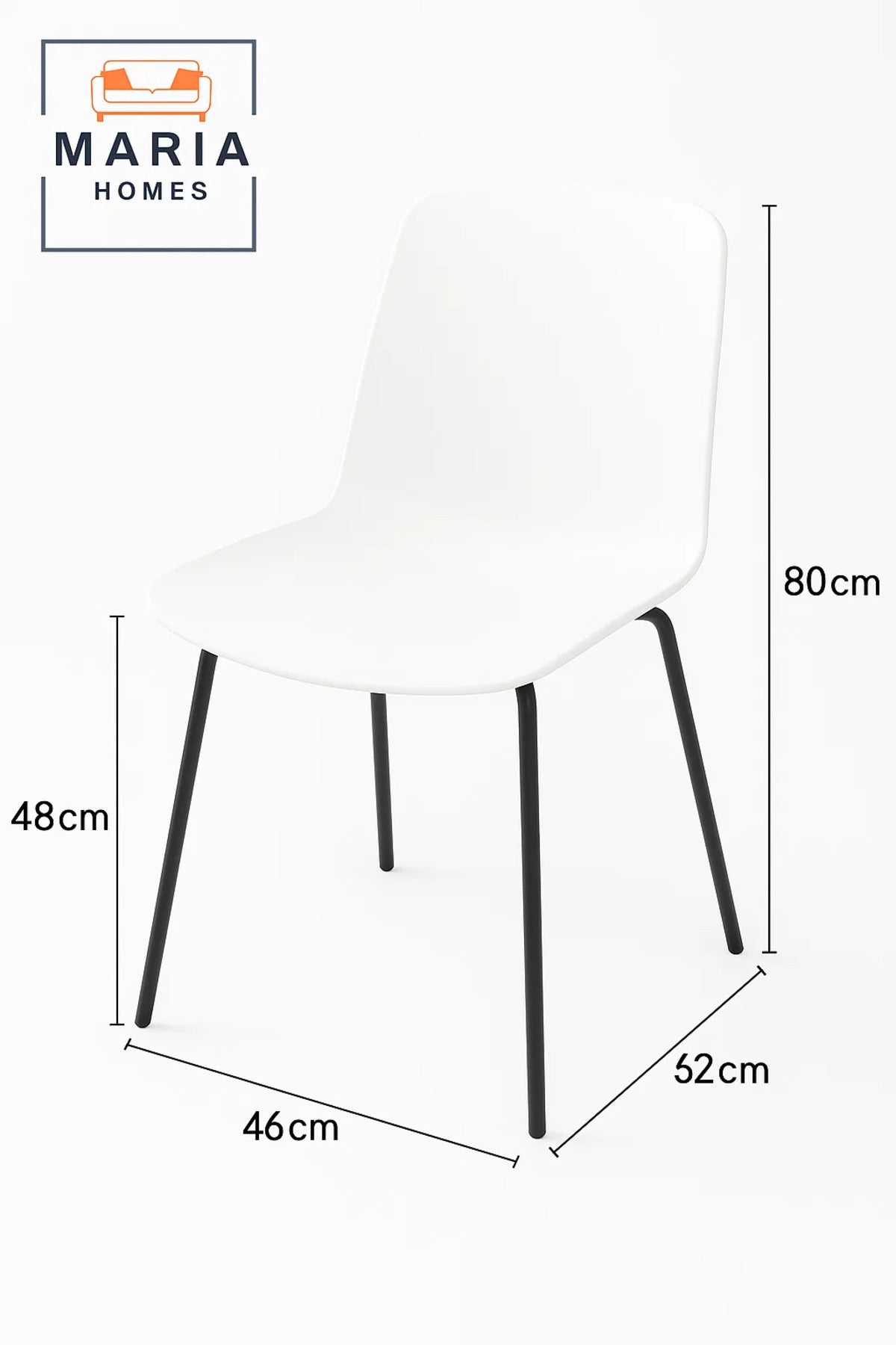 Modern White Plastic Dining Chair with Metal Legs Ð Minimalist Ergonomic Chair for Home or CafŽ