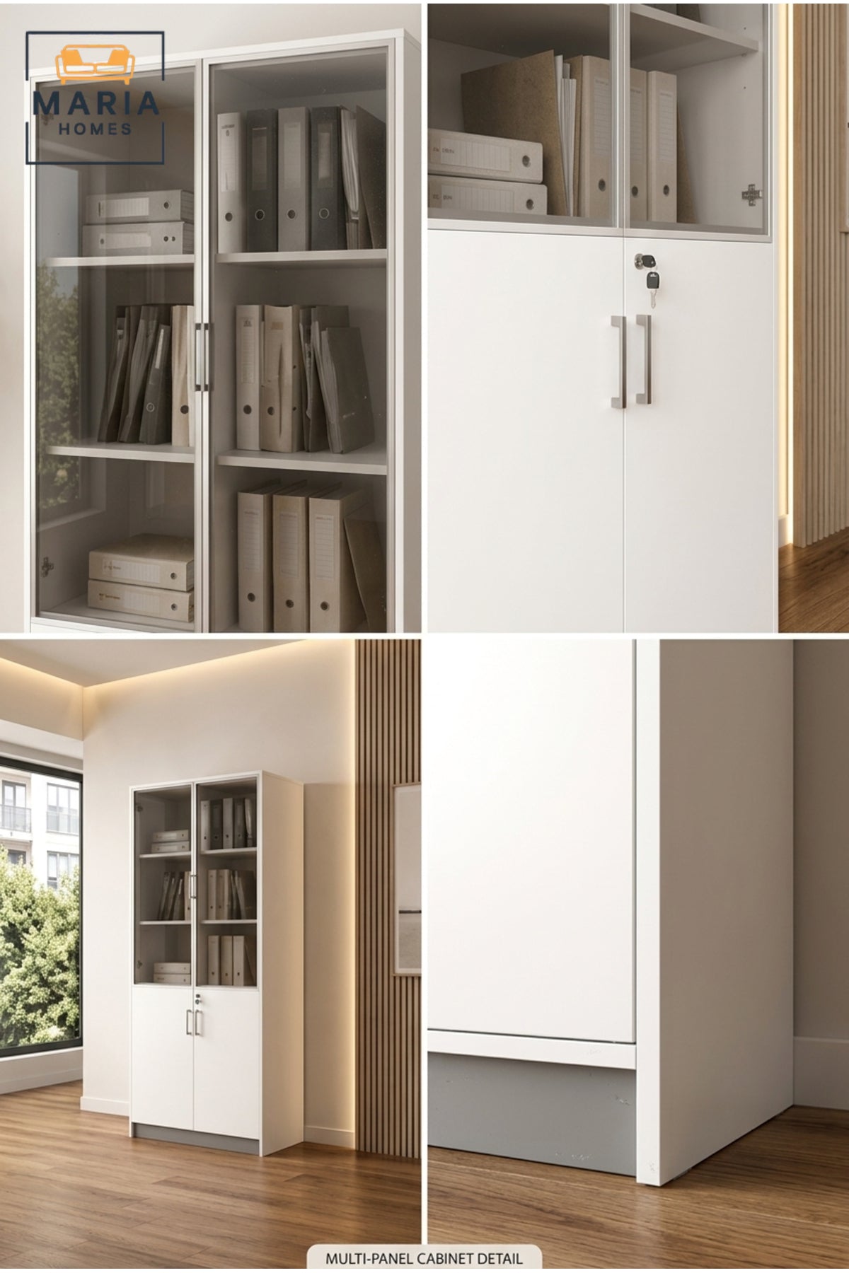 Tall Glass Door Office Cabinet √ê Lockable Storage & Filing Cabinet for Office Organization