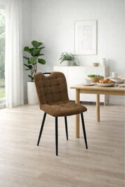 Brown Fabric Dining Chair 84x43x49cm Modern brown fabric dining Kitchen