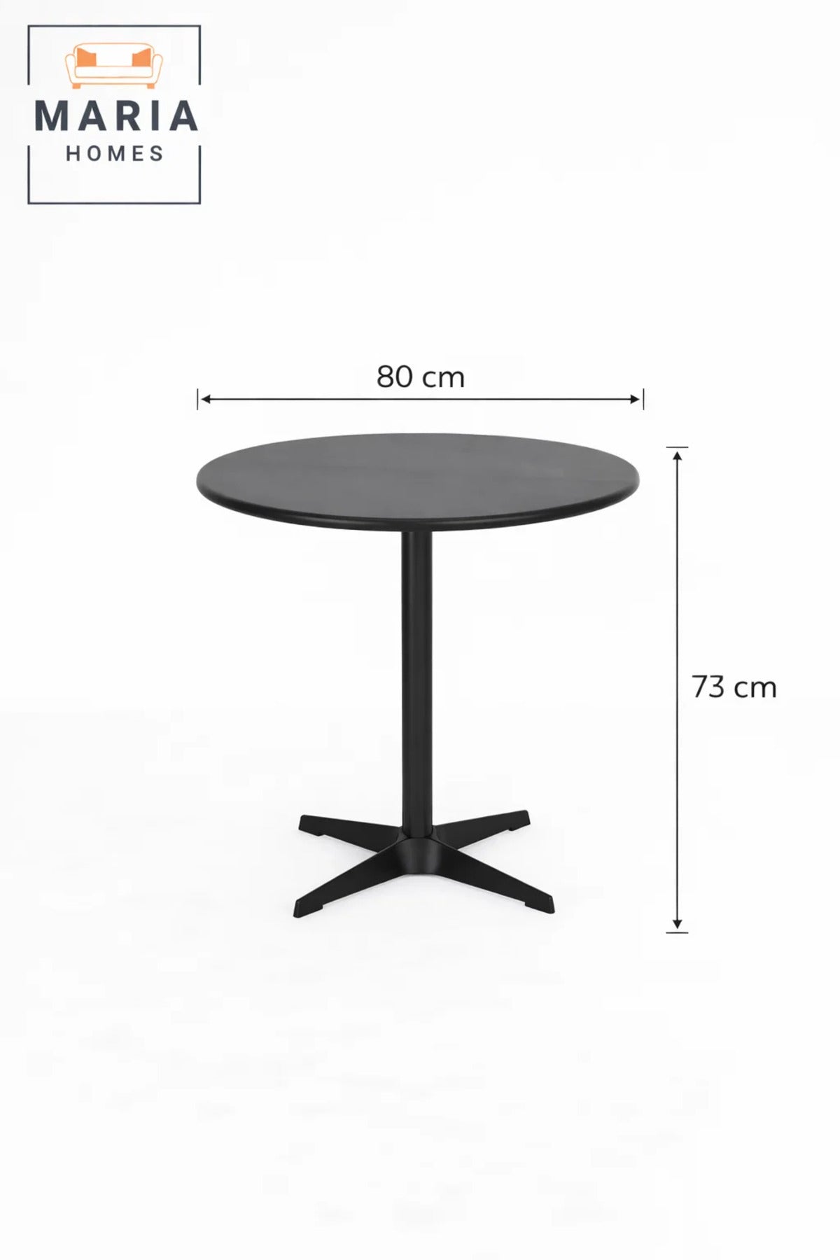 Black Round Table 80_73 cm Ð Modern CafŽ & Dining Table