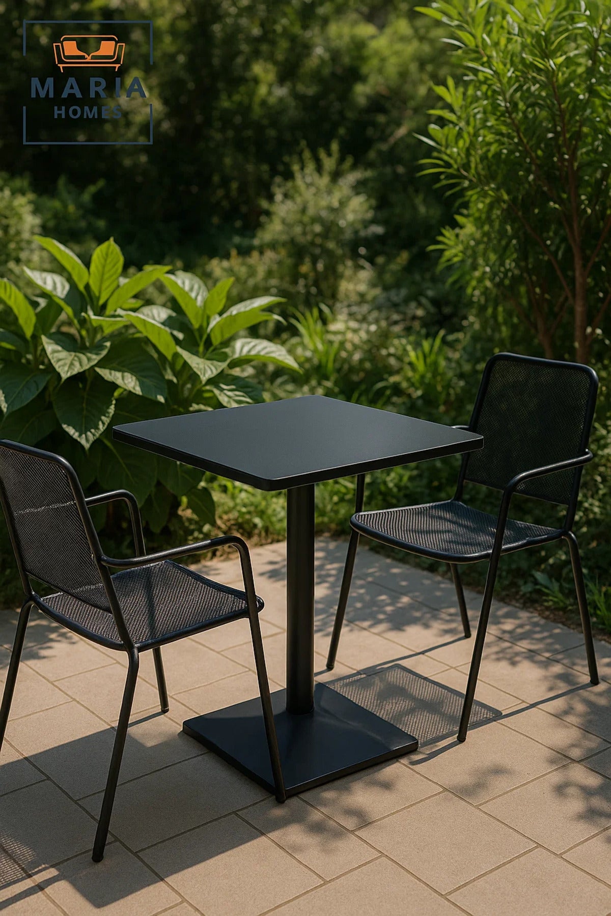 Modern Black Square Dining Table for Home, CafŽ, Office & Restaurant Use Ð 60_60 cm