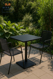 Modern Black Square Dining Table for Home, CafŽ, Office & Restaurant Use Ð 60_60 cm